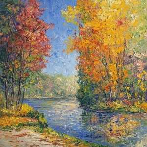 &Aacute;rboles de oto&ntilde;o junto al r&iacute;o