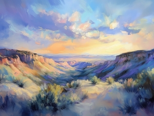 Vista sul canyon al tramonto
