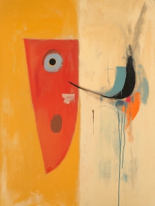 Masque Rouge sur Jaune