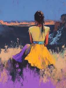 Fille Face au Canyon