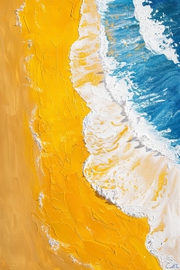 Vue a&eacute;rienne du rivage avec vagues