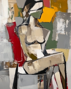 Mujer desnuda sentada