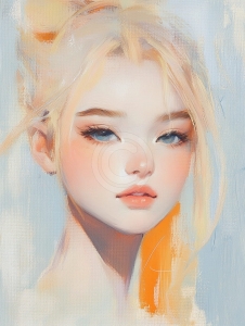 Blondes M&auml;dchen mit blauen Augen