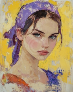 M&auml;dchen mit violettem Schal