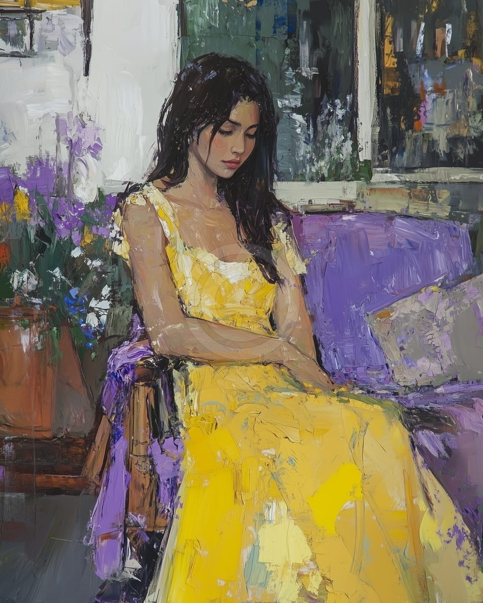La fille en robe jaune