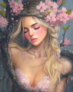 Woman with Blossoms in Her Hair