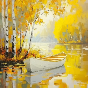 Bote Blanco en Lago Oto&ntilde;al