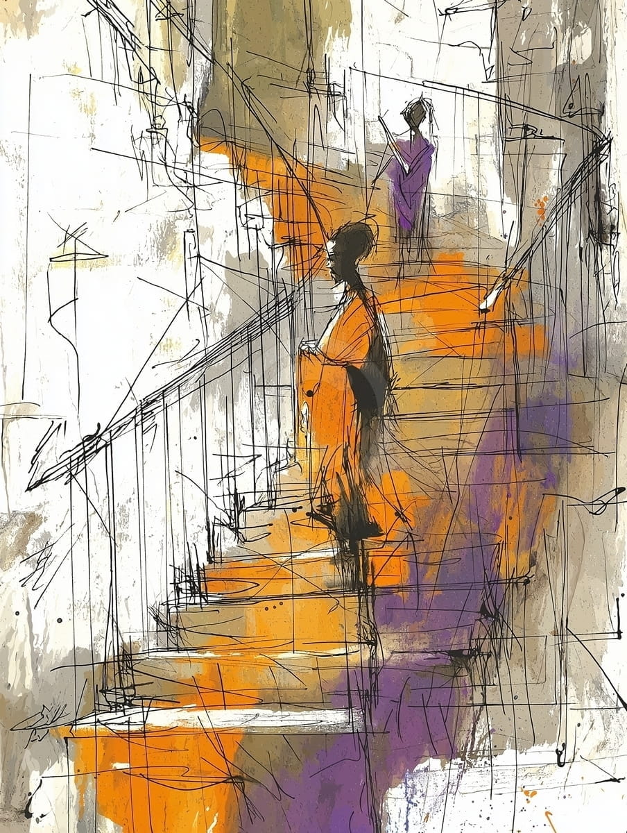 Persone su una Scala