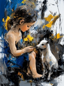 Fille avec un Agneau