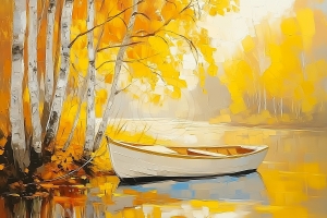 Boot auf einem Herbstsee