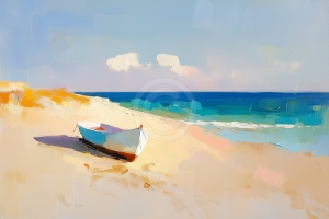 Boot am Sandstrand