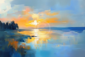 Coucher de Soleil sur un Lac Calme