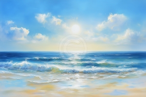 Olas y Sol sobre el Mar