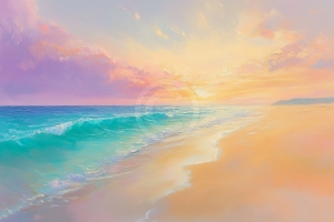 Sonnenuntergang am Weichen Strand