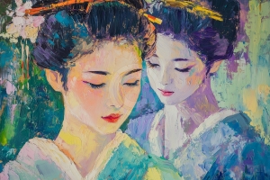 Deux femmes aux yeux ferm&eacute;s