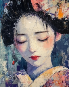 Geisha aux yeux ferm&eacute;s