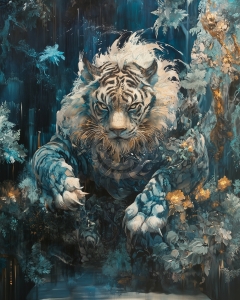 Tigre blanc de la for&ecirc;t enchant&eacute;e