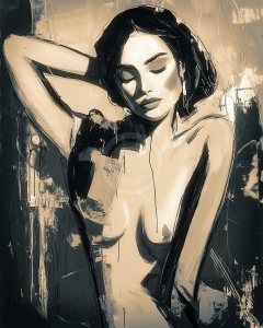 Desnudo con ojos cerrados