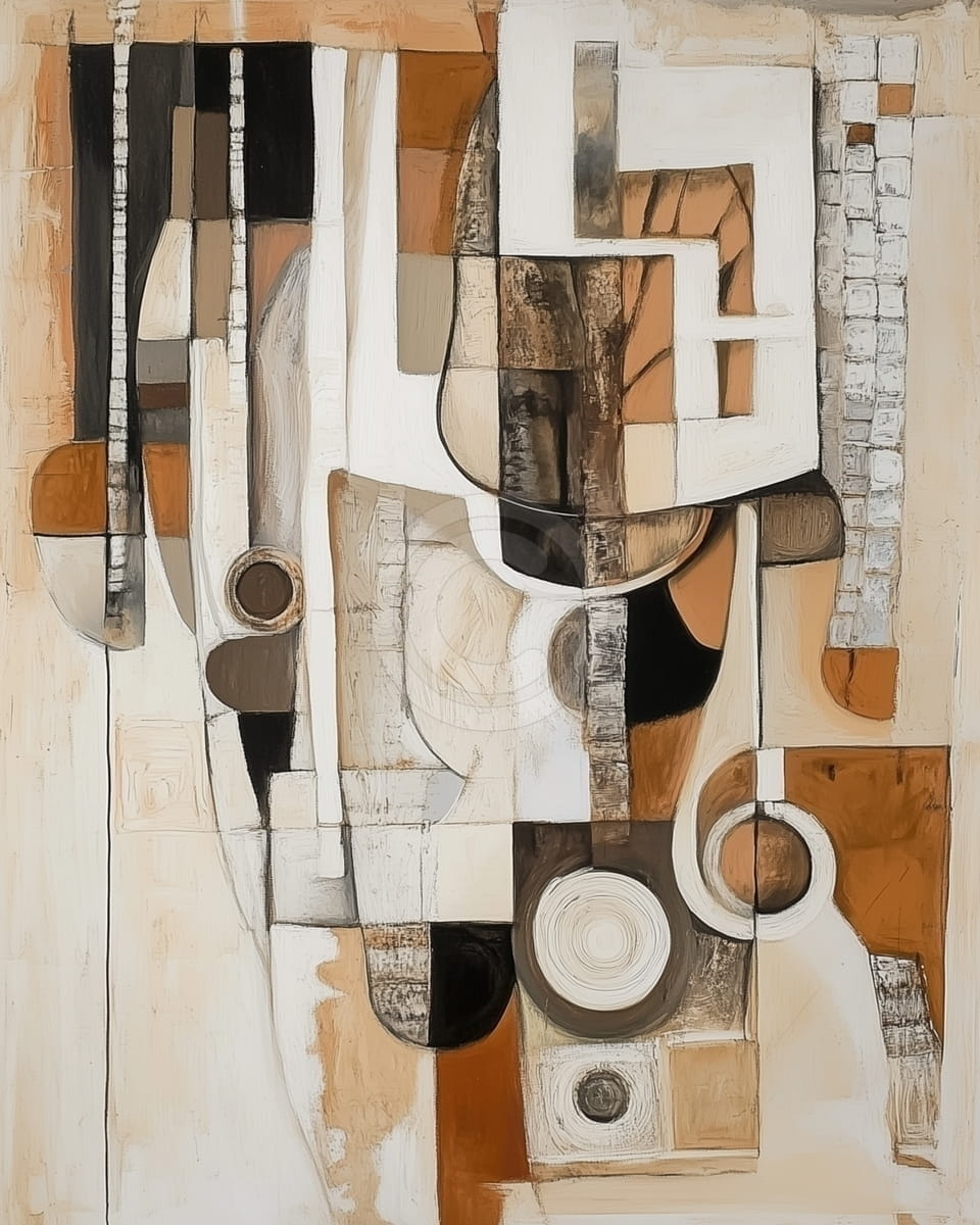 Geometrische Komposition in Warmen Tönen