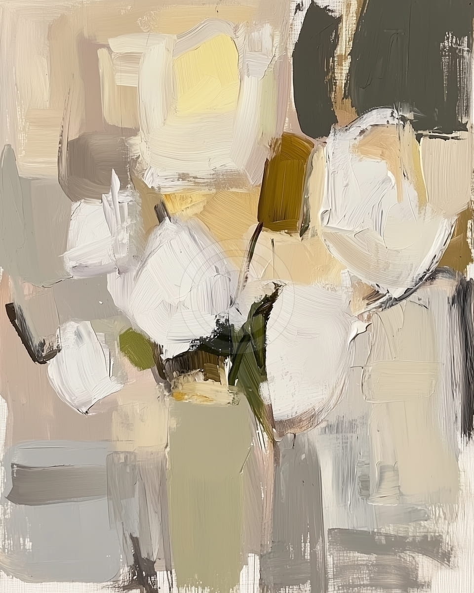 Pétales Crème dans un Vase Neutre