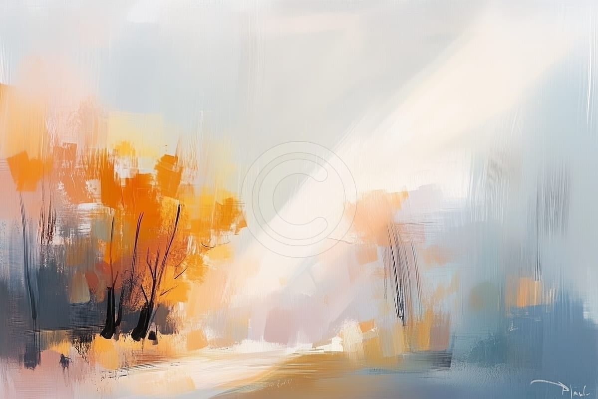 Luz entre la niebla de otoño