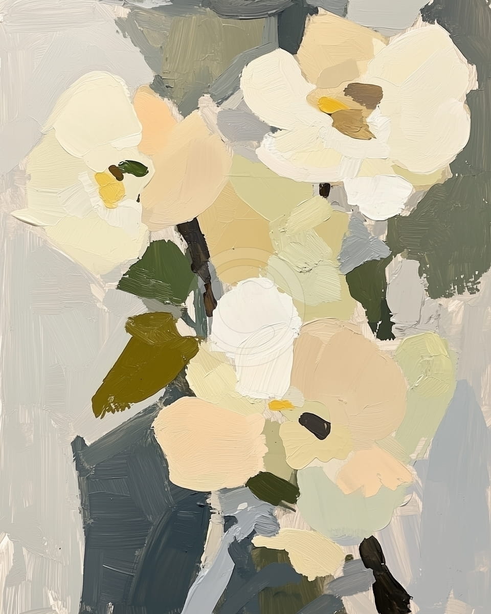 Tons Doux: Une Étude Florale Abstraite