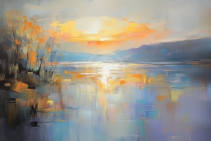 Reflejos del Atardecer sobre un Lago Tranquilo