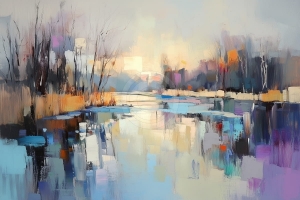 Winter River at Dusk