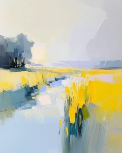 Yellow Field by the Water