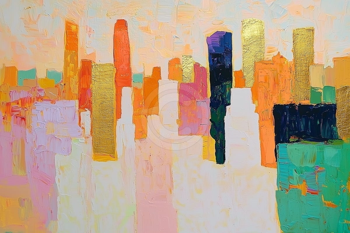 Un Skyline Abstrait Scintillant