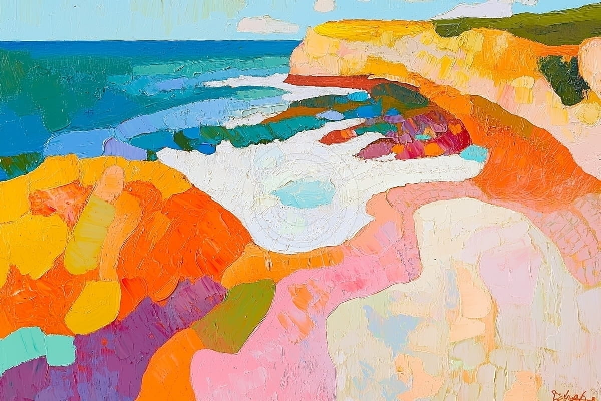 Falaises Côtières aux Teintes Vibrantes