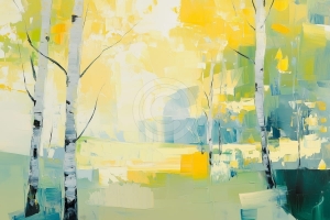 Bosco di Betulle in Luce Calda