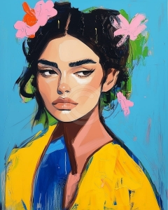 Frau mit Blumen
