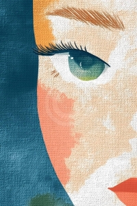 Close-Up of a Female Face with Green Eye