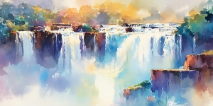 Chutes en Aquarelle