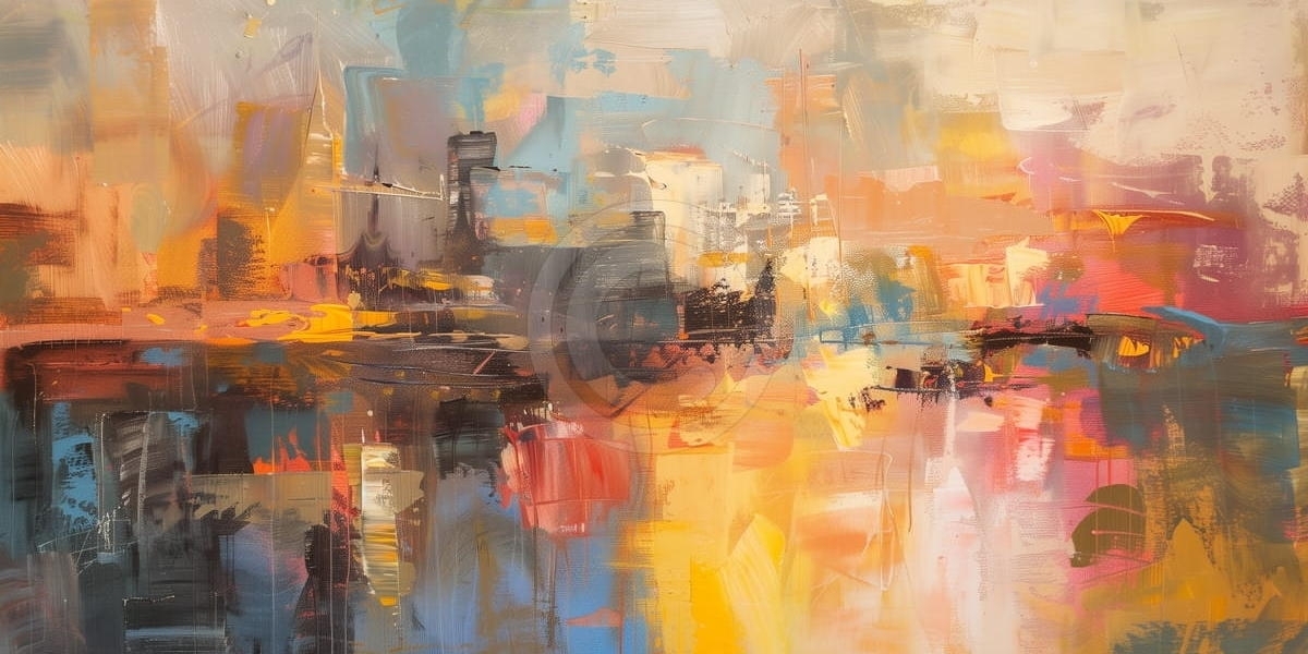 Paisaje Urbano Abstracto al Atardecer