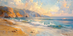 Coastal Cliffs at Sunset