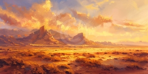 W&uuml;stenlandschaft bei Sonnenuntergang