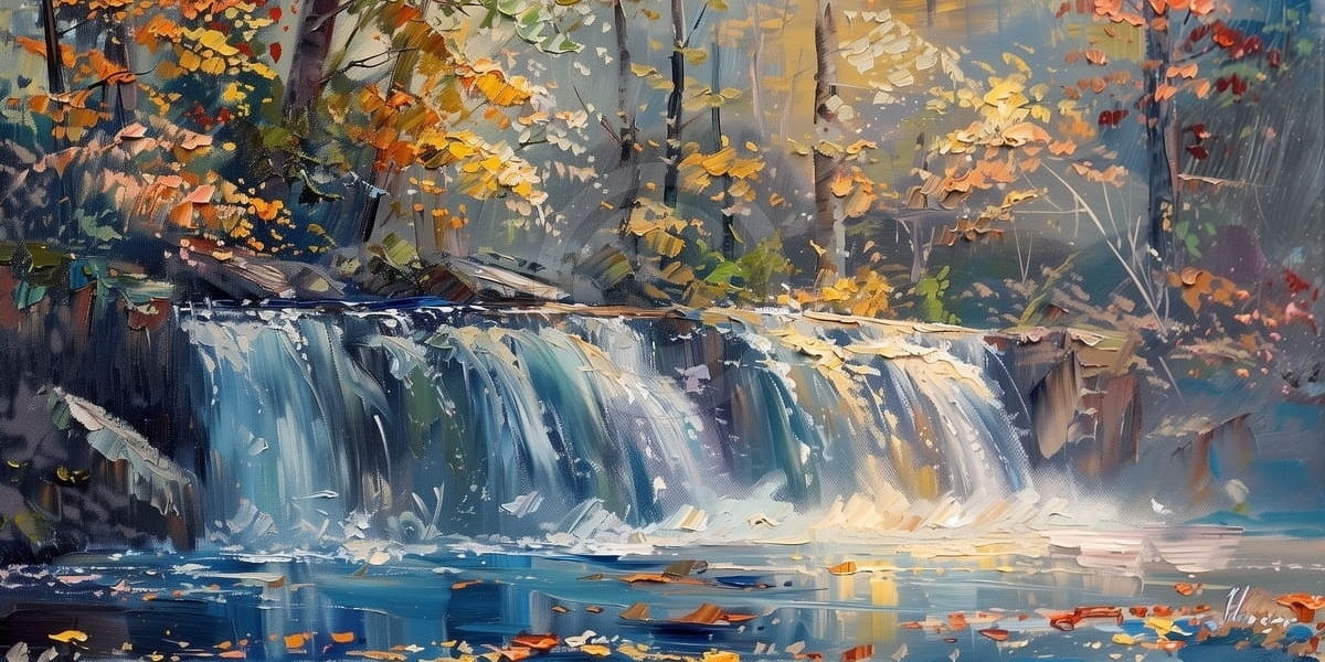 Cascade dans la forêt d’automne