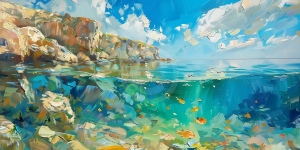 C&ocirc;te Rocheuse et Mer Peu Profonde