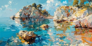 Crique Rocheuse avec Mer Calme