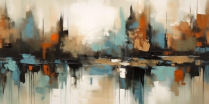 Abstract City Skyline Reflection