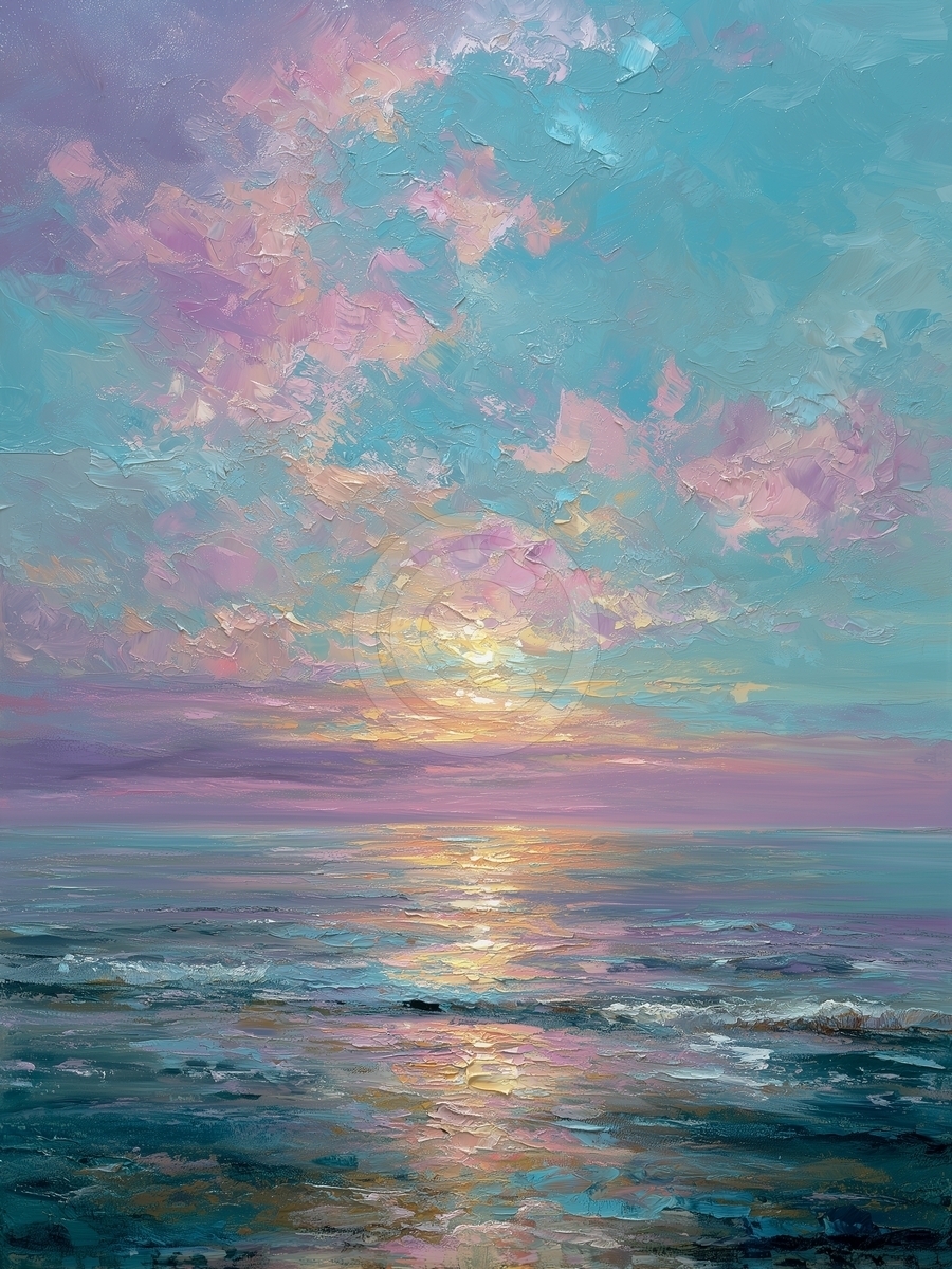 Tramonto sul mare pastello