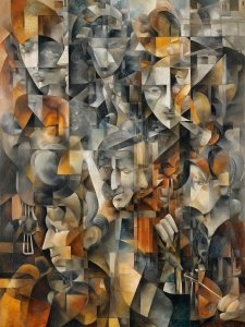 Collage rostros abstractos