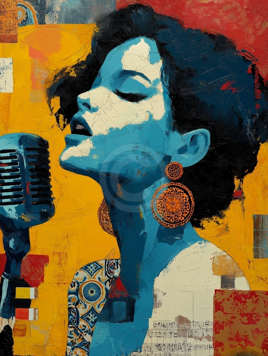 Mujer cantando jazz