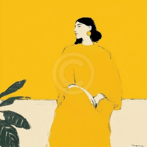 Donna con vestito giallo