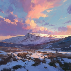 Winter Mountain Sunset