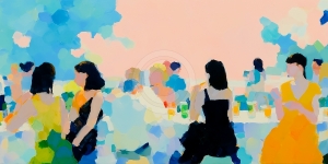 Women at Outdoor Cafe