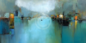 Reflet abstrait sur lac