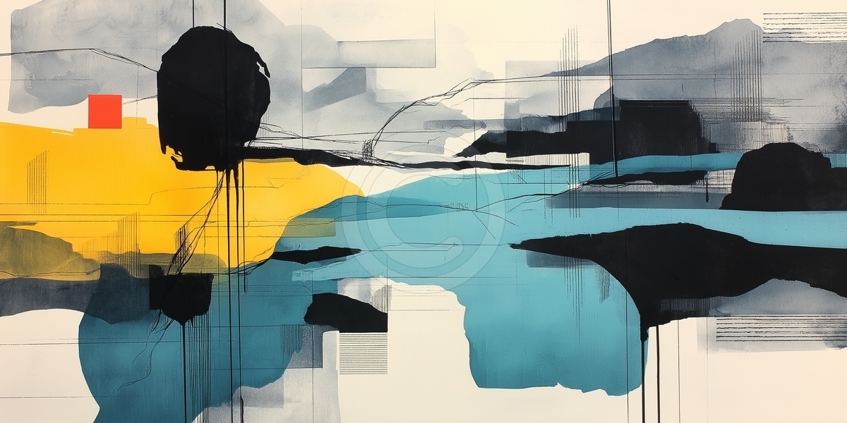 Paesaggio astratto a blocchi di colore